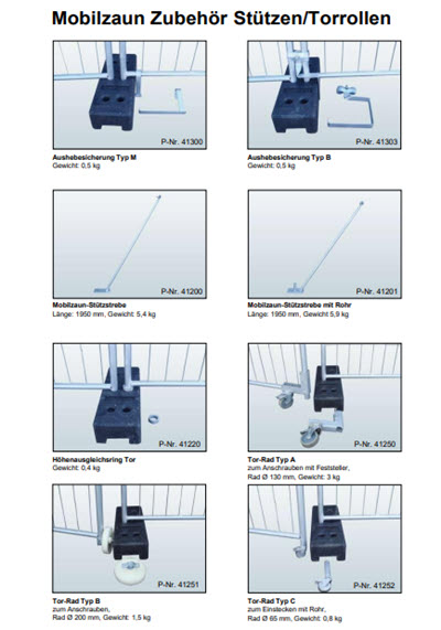 Mobilzäune und Bauzäune mobilzaun-stuetzen