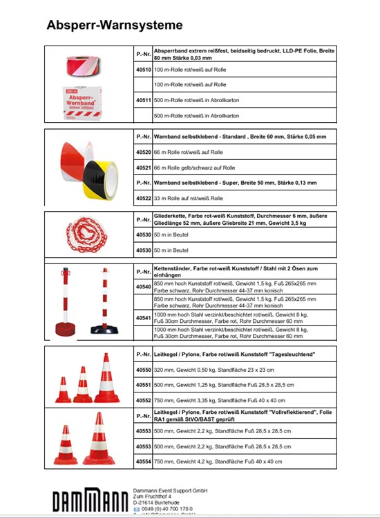 Absperr-Warnsysteme Absperr-Warnsysteme